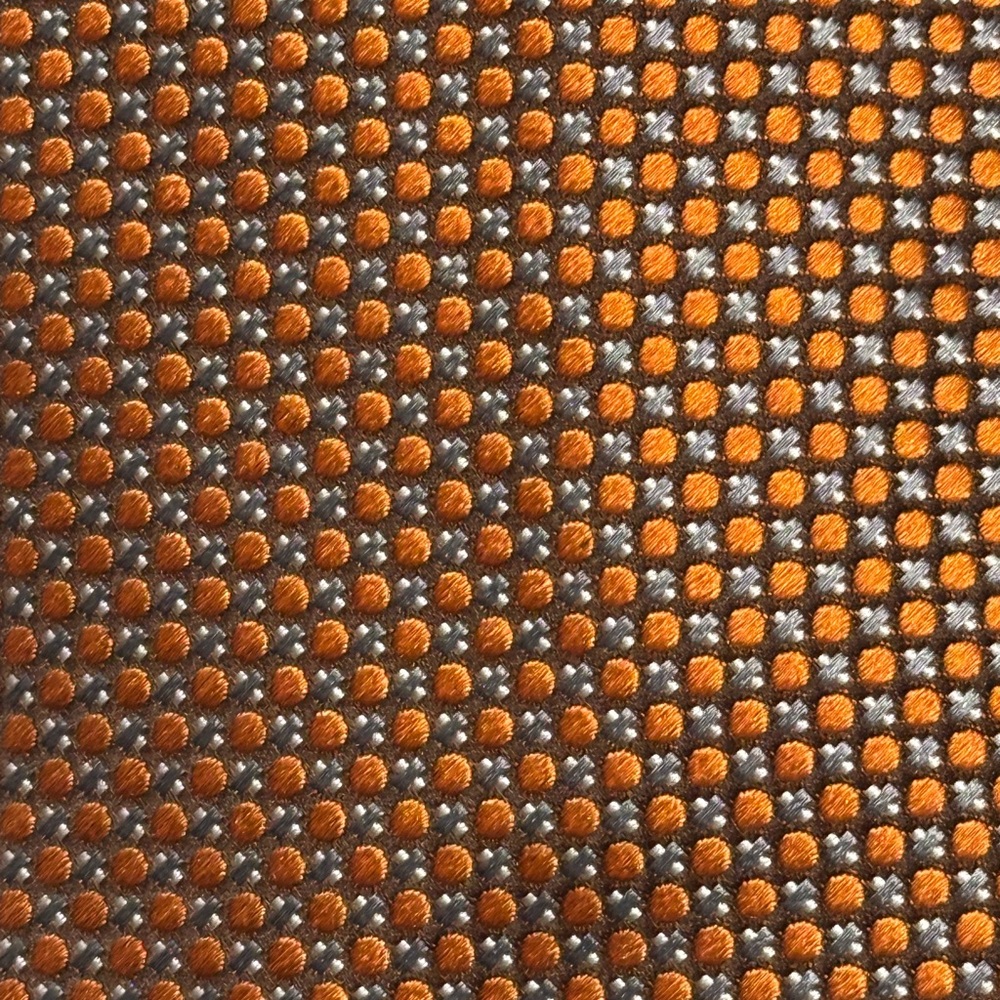 Ermenegildo Zegna Orange and Blue Dot Necktie Fabric
